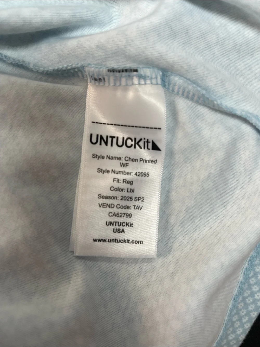 UNTUCKit Chen Printed Wrinkle Free Polo Blue White